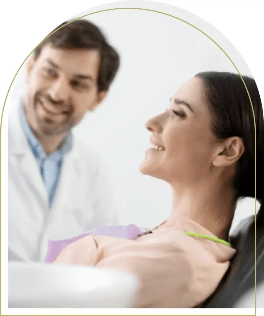 Dentist consulting patient about cosmetic dentistry treatment – what are porcelain veneers